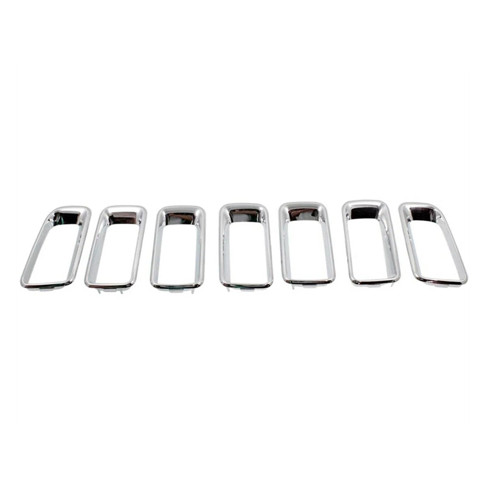 Kühlergrill Grill 7 STÜCKE Für Jeep Für Compass 2011 2012 2013 2014 2015 2016 Kühlergrillabdeckung Grillring Einsätze Rahmen Borte Kit 68109865AA Front Kühlergrille(Chrom) von Lhdktee