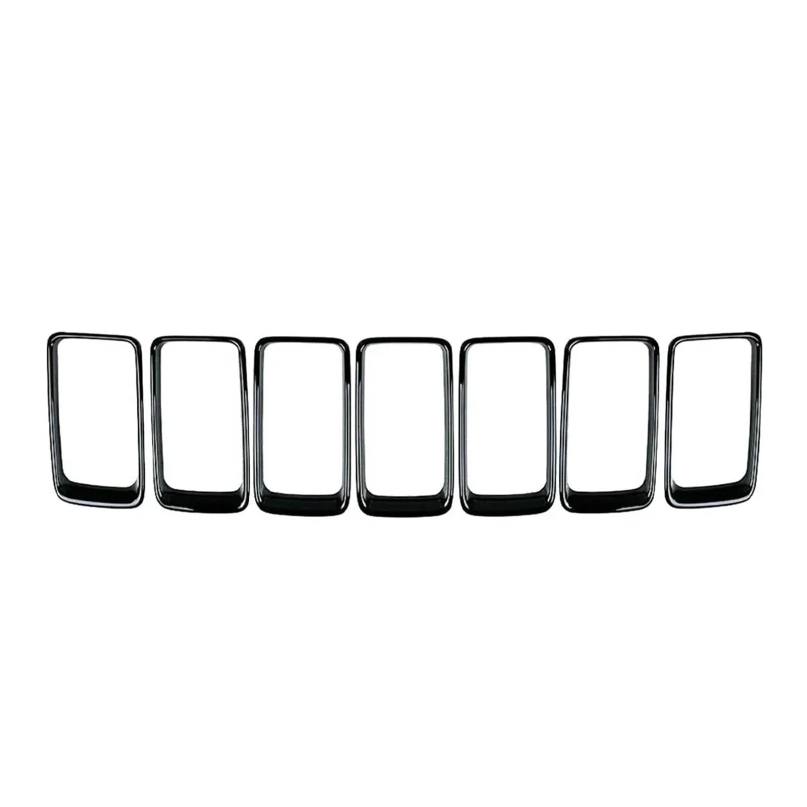 Kühlergrill Grill 7 Teile/Satz Für Jeep Für Grand Für Cherokee 2014 2015 2016 Auto Zubehör Front Stoßstange Kühlergrill Grill Eingesetzt Ring Trim Abdeckung Front Kühlergrille(Schwarz) von Lhdktee