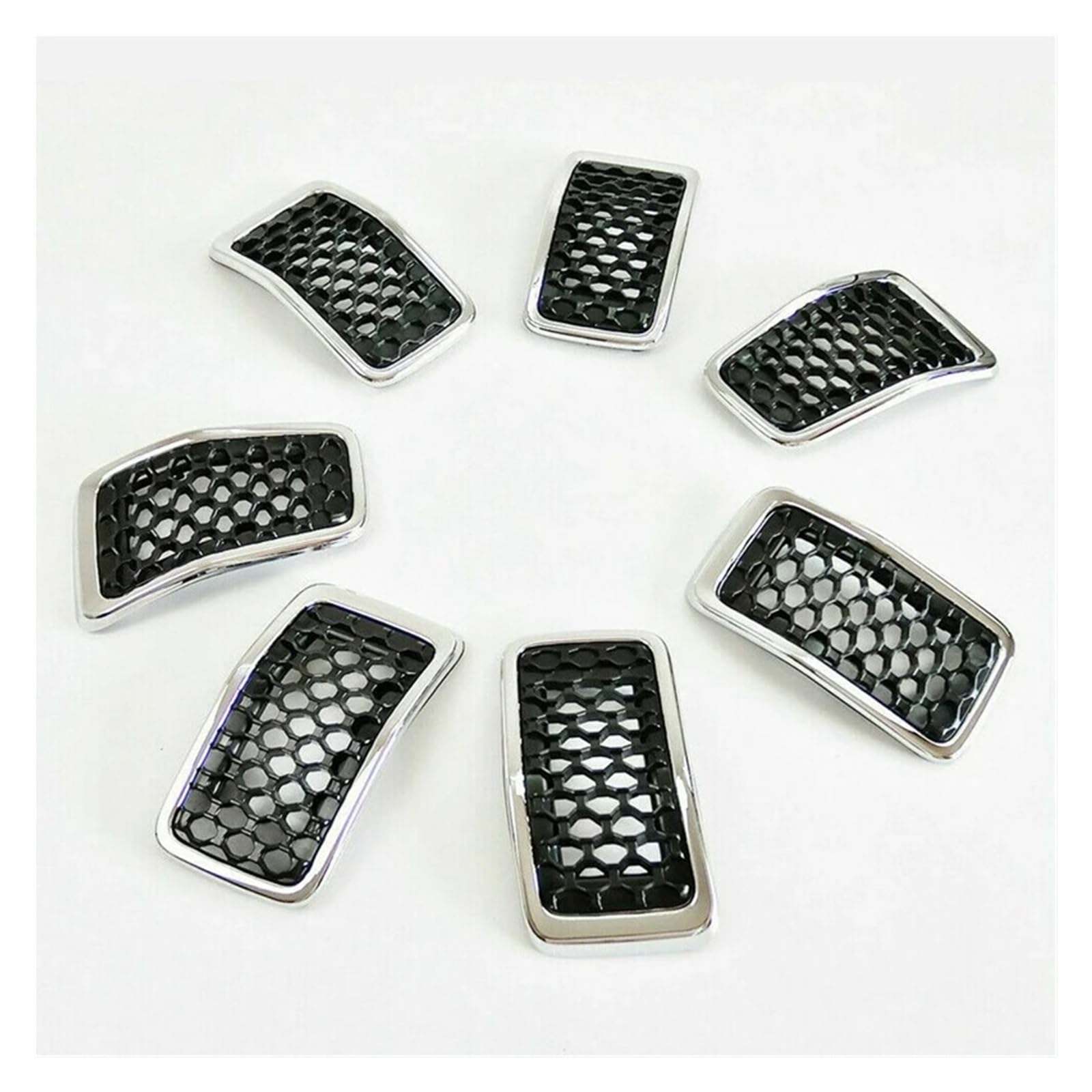Kühlergrill Grill 7PCS Für Jeep Für Cherokee 2019 2020 2021 2022 Auto Vorderen Stoßfänger Zentralen Grill Abdeckung Trim Ersetzt Mesh Waben Racing Gitter Front Kühlergrille(Chrom) von Lhdktee