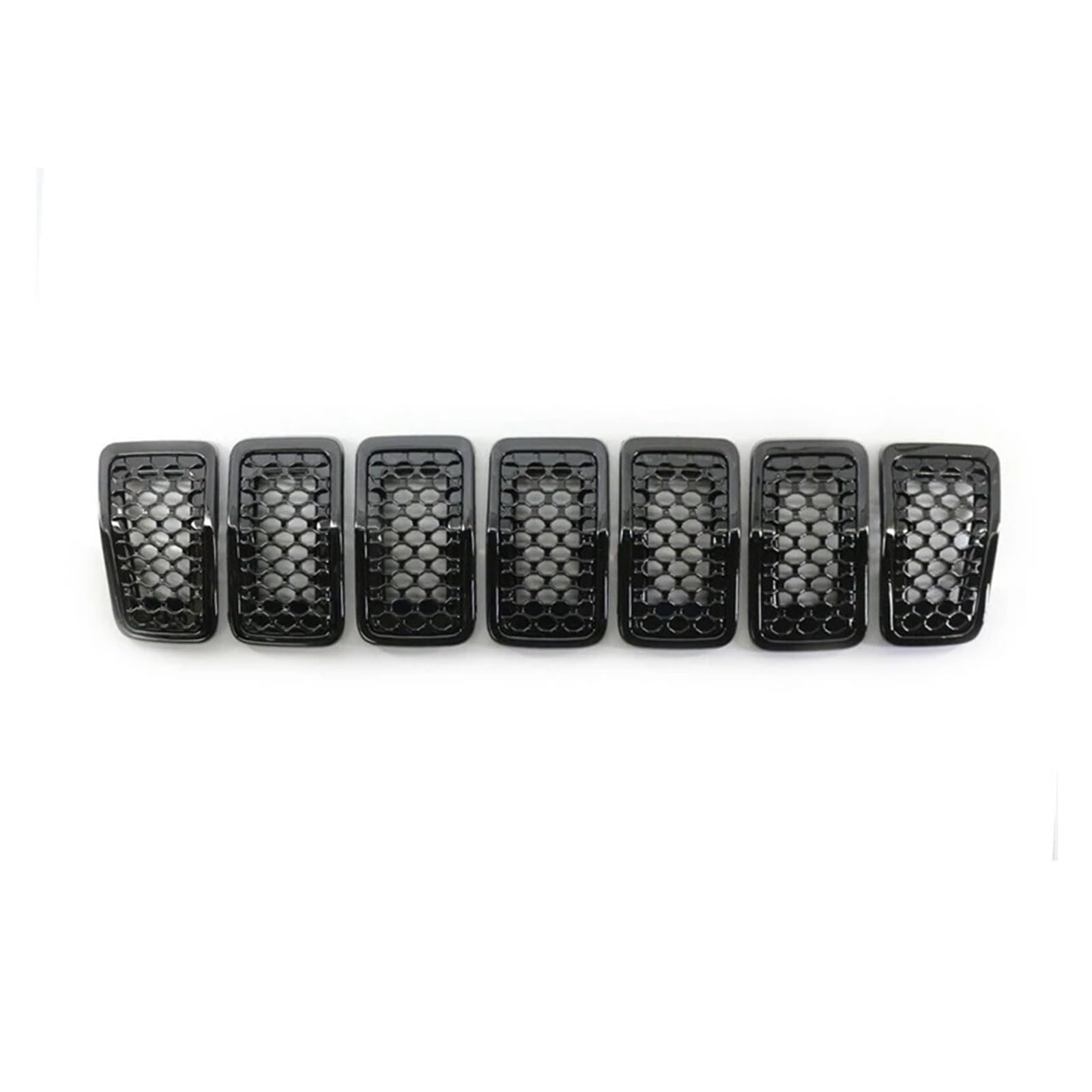 Kühlergrill Grill 7PCS Für Jeep Für Cherokee 2019 2020 2021 2022 Auto Vorderen Stoßfänger Zentralen Grill Abdeckung Trim Ersetzt Mesh Waben Racing Gitter Front Kühlergrille(Schwarz) von Lhdktee