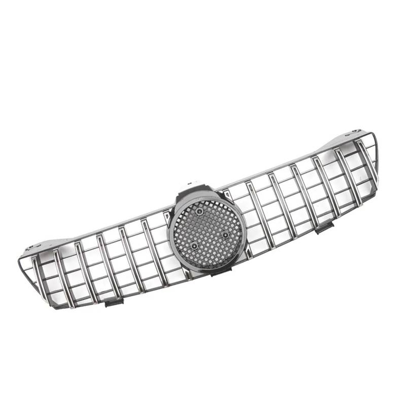 Kühlergrill Grill Chrom Schwarz Diamanten Stil Front Stoßstange Kühlergrill Für Benz Für CLS-Klasse W219 CLS350 CLS500 2005-2008 Für AMG Stil Oberen Kühlergrill Front Kühlergrille(G-Chrome Silver) von Lhdktee