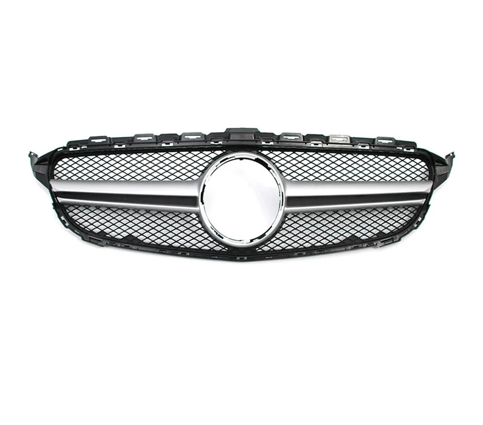 Kühlergrill Grill Frontgrill Für Die Stoßstange Für Benz C-Klasse W205 C180 C200 C250 C300 2015 2016 2017 2018, Renngitter Im Chrom-Schwarz-Diamant-Stil Front Kühlergrille(A-Chrome Silver) von Lhdktee