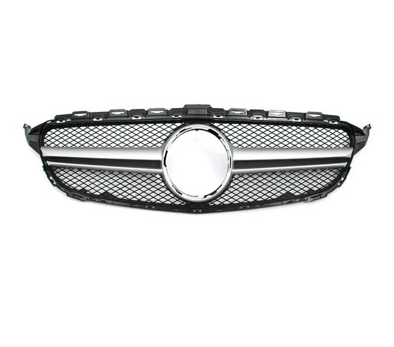 Kühlergrill Grill Frontgrill Für Die Stoßstange Für Benz C-Klasse W205 C180 C200 C250 C300 2015 2016 2017 2018, Renngitter Im Chrom-Schwarz-Diamant-Stil Front Kühlergrille(A-Chrome Silver) von Lhdktee