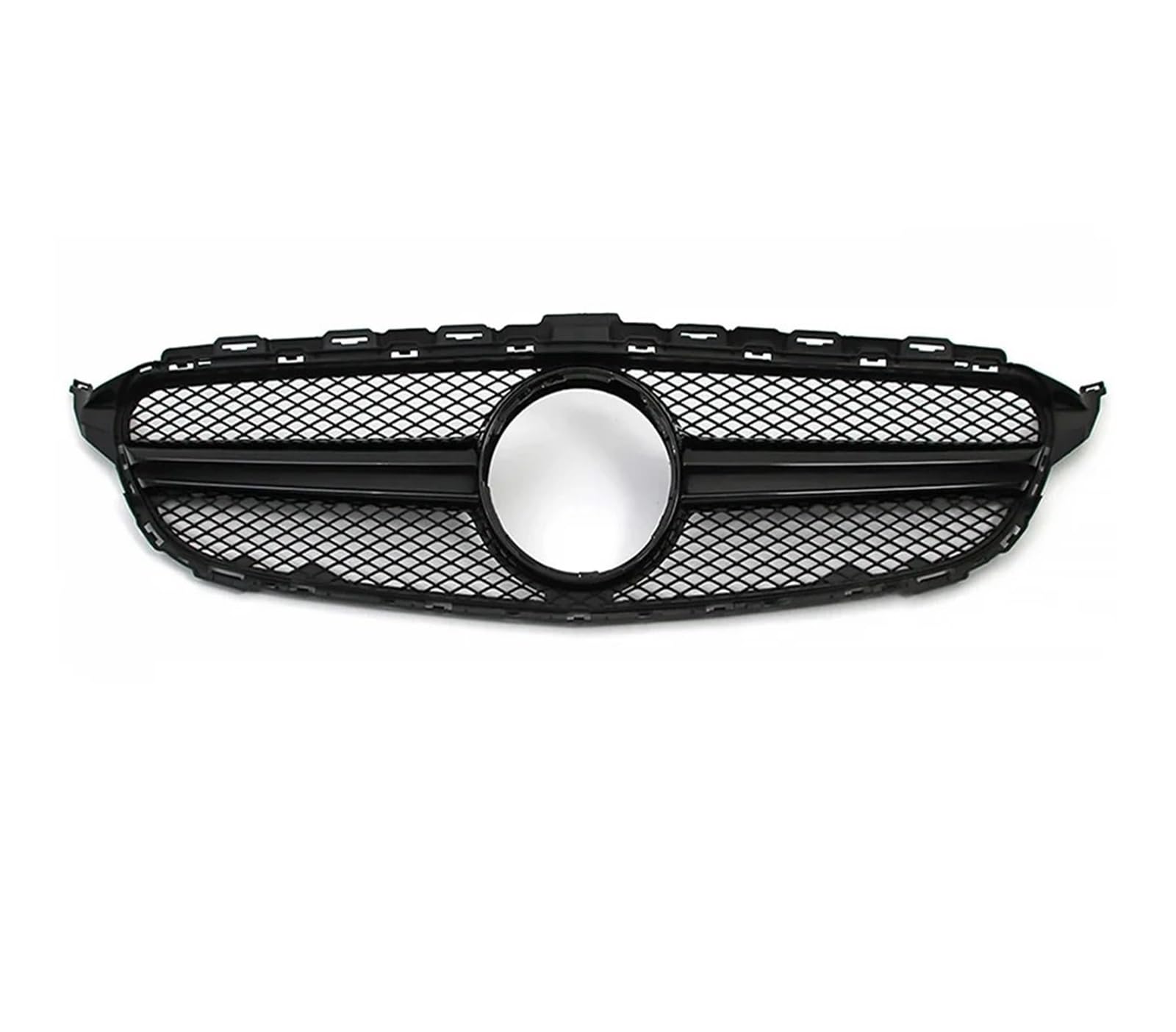 Kühlergrill Grill Frontgrill Für Die Stoßstange Für Benz C-Klasse W205 C180 C200 C250 C300 2015 2016 2017 2018, Renngitter Im Chrom-Schwarz-Diamant-Stil Front Kühlergrille(A-Glossy Black) von Lhdktee