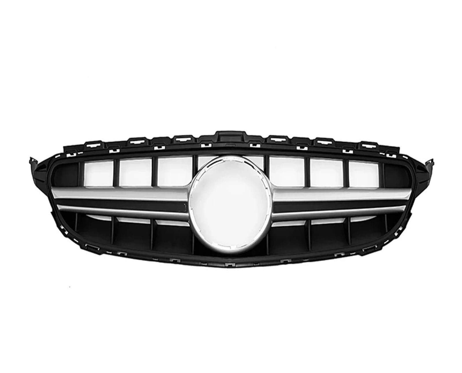 Kühlergrill Grill Frontgrill Für Die Stoßstange Für Benz C-Klasse W205 C180 C200 C250 C300 2015 2016 2017 2018, Renngitter Im Chrom-Schwarz-Diamant-Stil Front Kühlergrille(C63-Chrome Silver) von Lhdktee