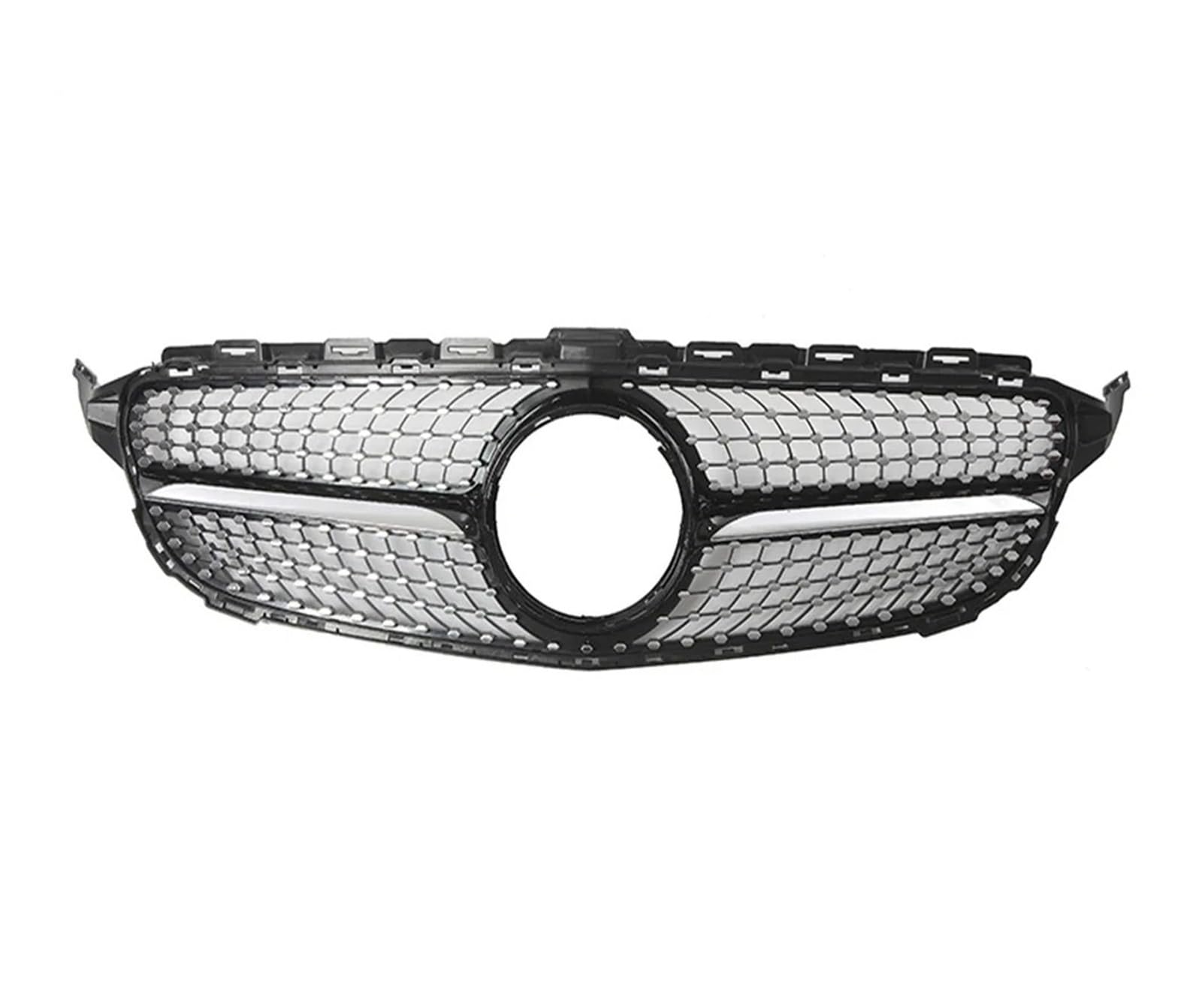 Kühlergrill Grill Frontgrill Für Die Stoßstange Für Benz C-Klasse W205 C180 C200 C250 C300 2015 2016 2017 2018, Renngitter Im Chrom-Schwarz-Diamant-Stil Front Kühlergrille(Diamond-Chrome Black) von Lhdktee