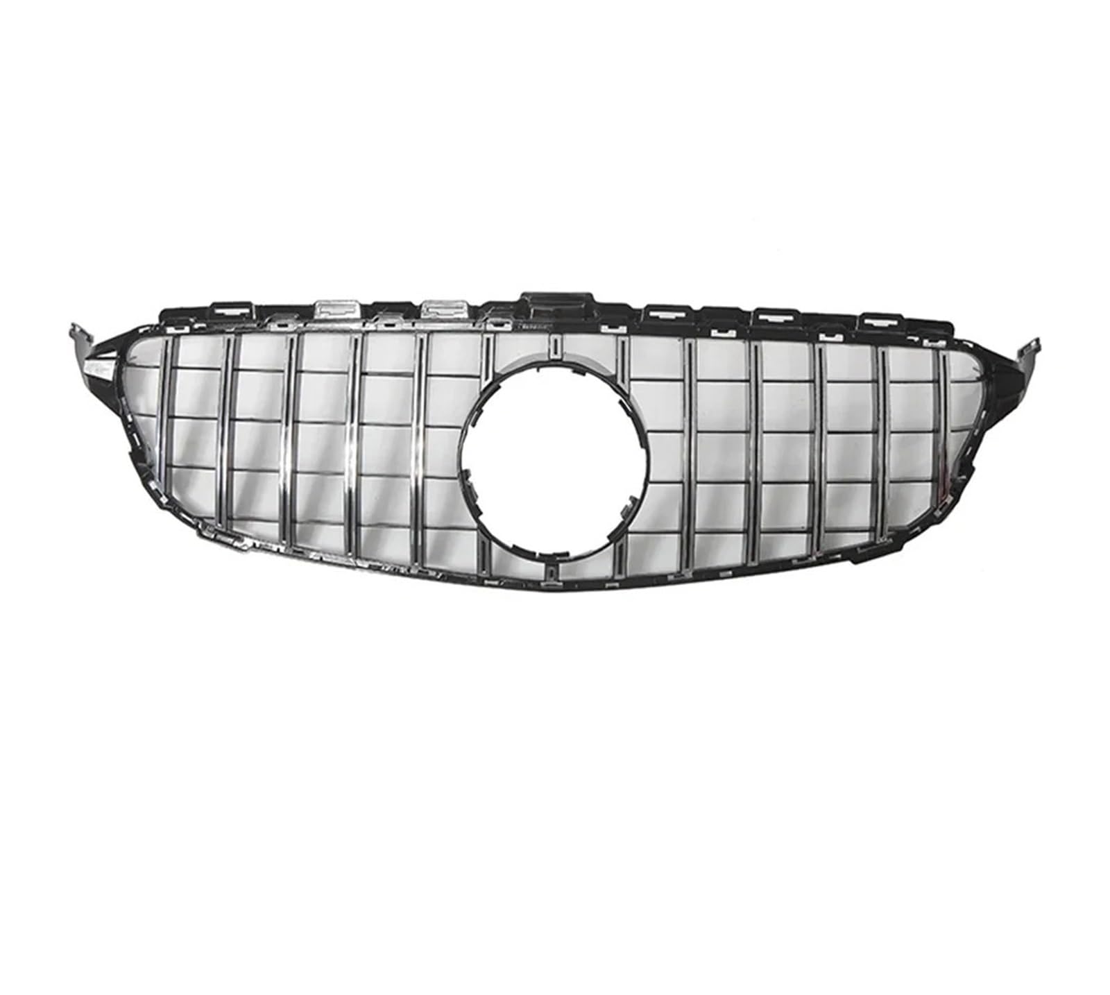Kühlergrill Grill Frontgrill Für Die Stoßstange Für Benz C-Klasse W205 C180 C200 C250 C300 2015 2016 2017 2018, Renngitter Im Chrom-Schwarz-Diamant-Stil Front Kühlergrille(G-Chrome Silver) von Lhdktee