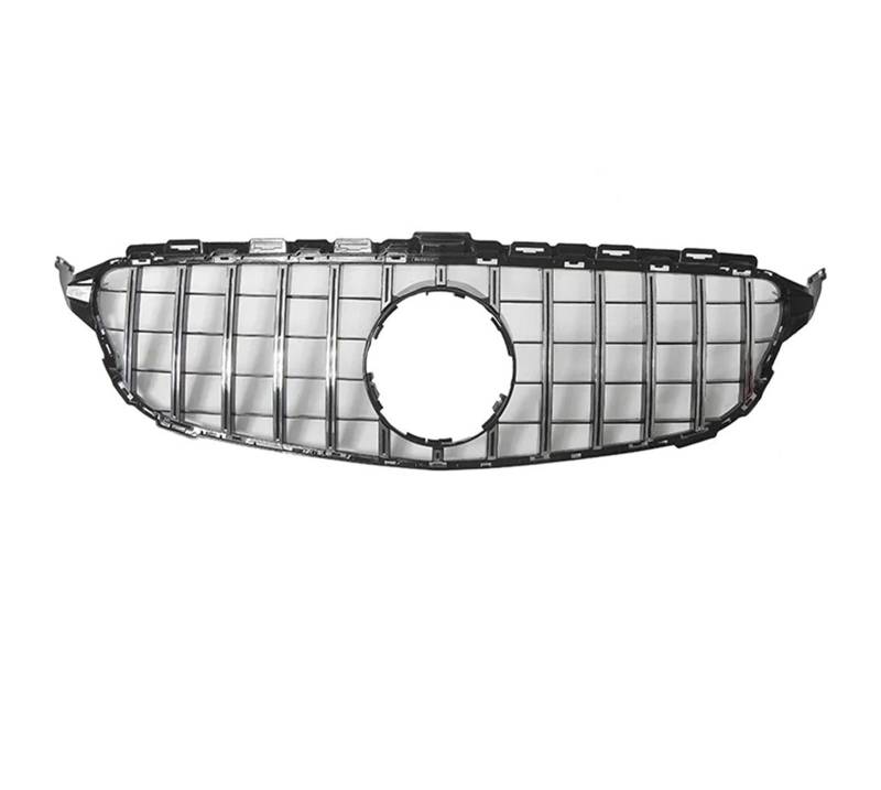 Kühlergrill Grill Frontgrill Für Die Stoßstange Für Benz C-Klasse W205 C180 C200 C250 C300 2015 2016 2017 2018, Renngitter Im Chrom-Schwarz-Diamant-Stil Front Kühlergrille(G-Chrome Silver) von Lhdktee