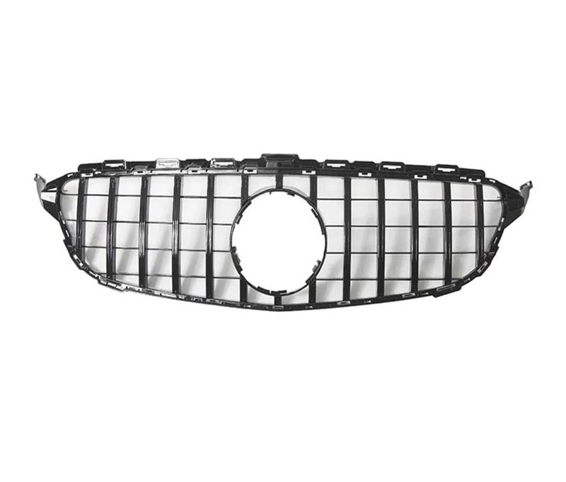 Kühlergrill Grill Frontgrill Für Die Stoßstange Für Benz C-Klasse W205 C180 C200 C250 C300 2015 2016 2017 2018, Renngitter Im Chrom-Schwarz-Diamant-Stil Front Kühlergrille(G-Glossy Black) von Lhdktee