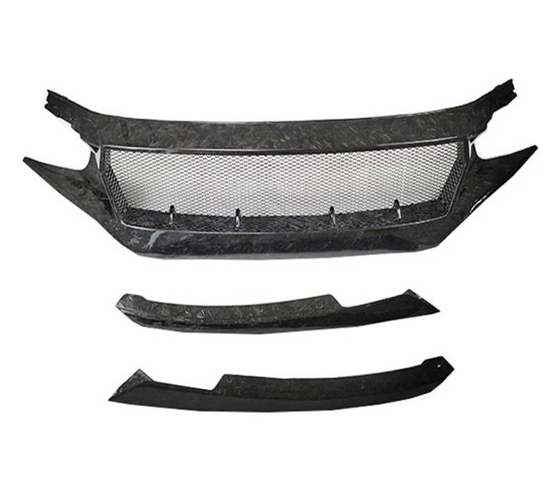 Kühlergrill Grill Für 10th Für Civic FK7 FK8 Für Type-R FC JS N1 Stil Auto Zubehör Fiberglas Frontschürze Grille Racing Lufteinlass Grille Motorhaube Front Kühlergrille(Forge) von Lhdktee