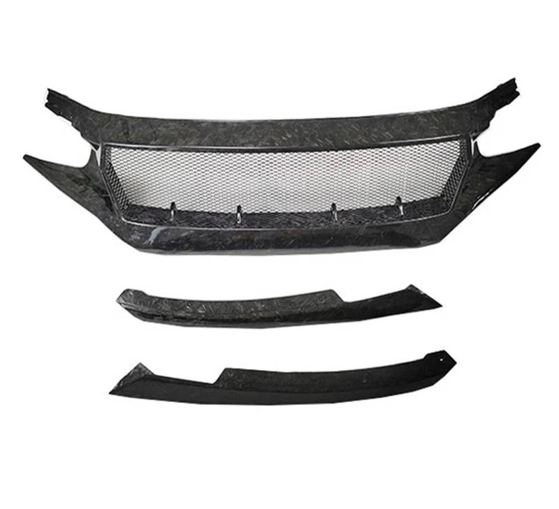 Kühlergrill Grill Für 10th Für Civic FK7 FK8 Für Type-R Fiberglas Frontstoßstange Grille Racing Auto Zubehör Für FC Für JS N1 Stil Lufteinlass Grille Motorhaube Front Kühlergrille(Forge) von Lhdktee