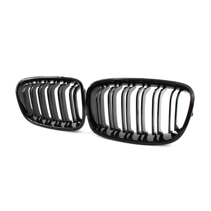 Kühlergrill Grill Für 1er F20 F21 2011 2012 2013 2014 Glänzend Schwarz Frontstoßstange Nierengitter Auto Doppellamellen Racing Grills Ersatz Front Kühlergrille von Lhdktee