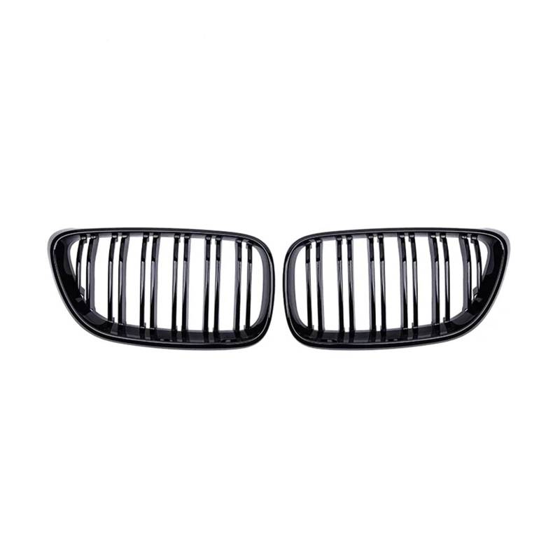 Kühlergrill Grill Für 2er-Serie F22 F23 F87 Für M2 2014–2019 Kohlefaser-Zubehör Auto-Frontnierengrill Renngrill Glänzend Schwarz Dual-Line-Grills Front Kühlergrille(Gloss Black) von Lhdktee