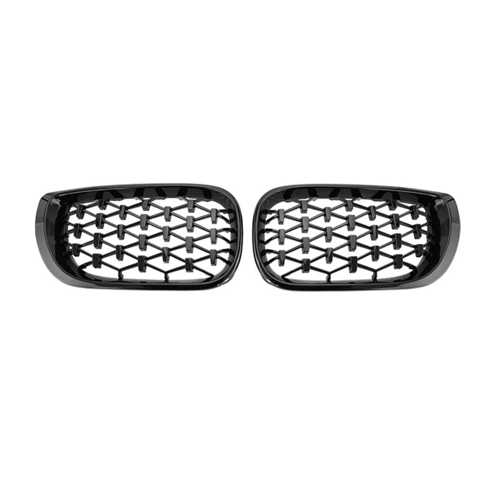 Kühlergrill Grill Für 3er E46 318i 320i 325i 4 Türer 2002 2003 2004 2005 Auto-Front-Nierengrills Diamond Grille Racing Grill Auto ABS Styling Gitter Front Kühlergrille(Gloss Black) von Lhdktee