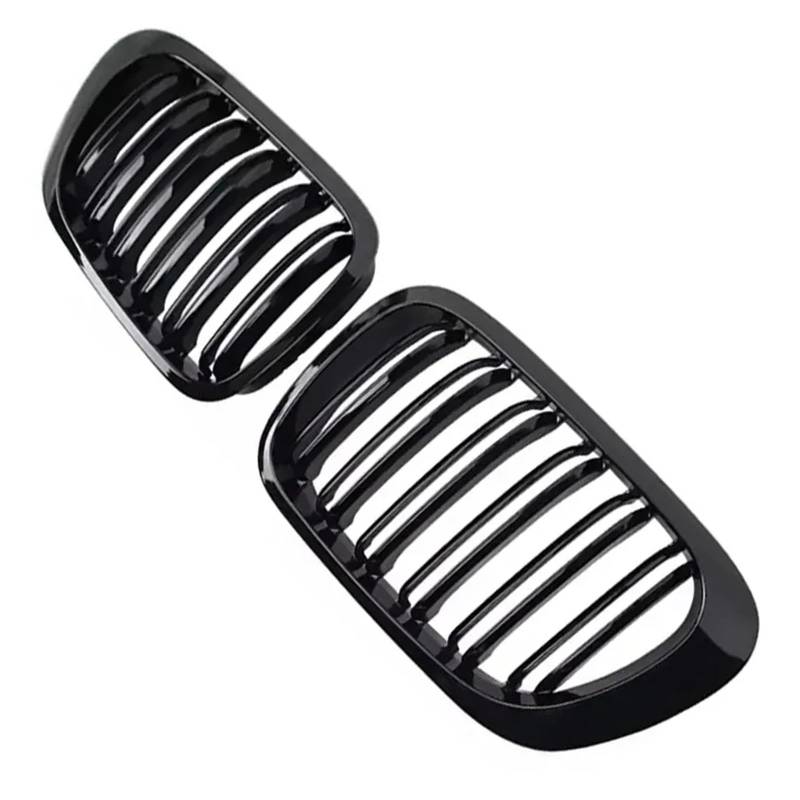 Kühlergrill Grill Für 3er E46 4-Türer 1998 1999 2000 2001 Auto-Front-Nierengrill Glänzend Schwarz Doppellamellenhaube Racing-Grills Auto-Ersatz Front Kühlergrille von Lhdktee