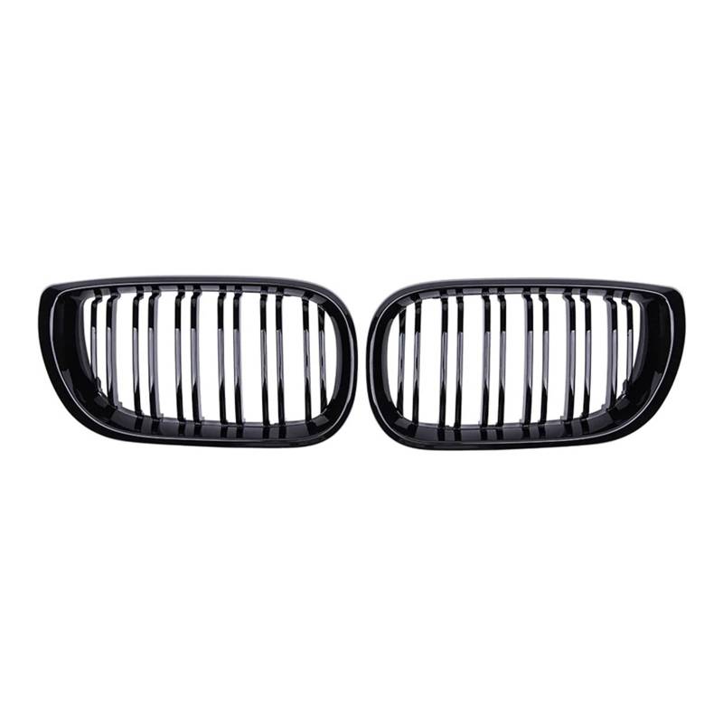 Kühlergrill Grill Für 3er E46 4-Türer 2002 2003 2004 2005 Auto-Front-Nierengrill, Glänzend Schwarz, Doppellamellenhaube, Racing-Grills, Auto-Ersatz Front Kühlergrille von Lhdktee