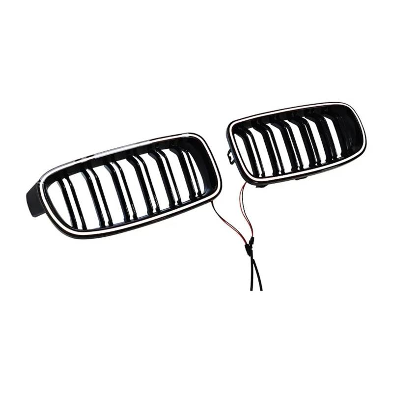 Kühlergrill Grill Für 3er F30 F31 320i 330i 335i 2013 2014 2015 2016 2017 2018 Frontleuchtender Kühlergrill LED-Licht Racing Grille Schwarz Glänzend Front Kühlergrille von Lhdktee