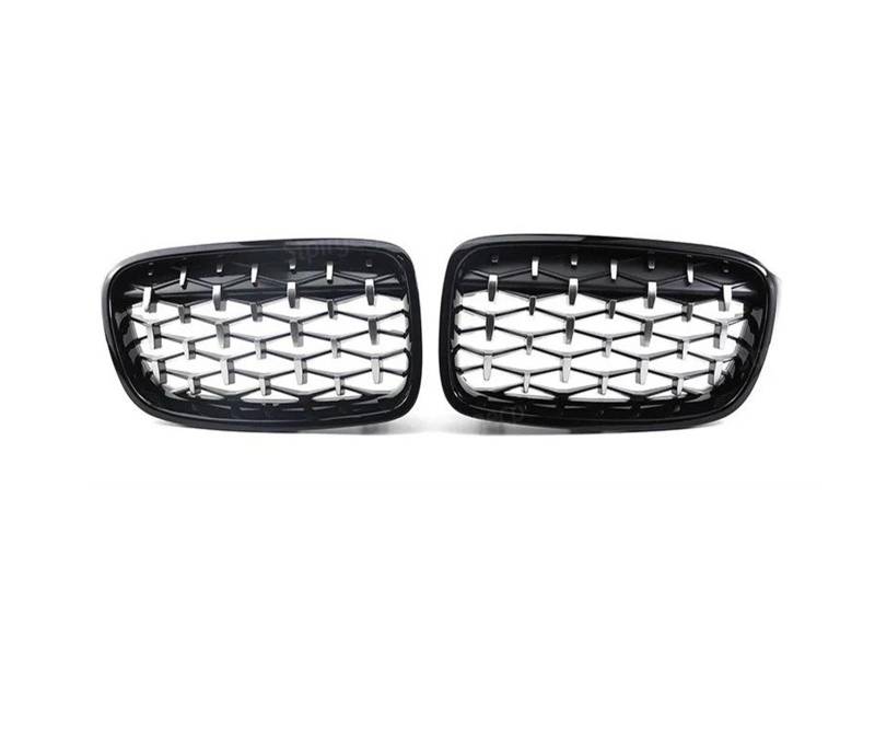 Kühlergrill Grill Für 3er F30 F31 F35 2011 2012 2013–2019 Frontstoßstange Nierengrill Doppellamellen Racing Sport Grille Autozubehör Front Kühlergrille(Black and Sliver) von Lhdktee