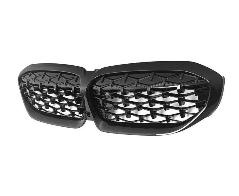 Kühlergrill Grill Für 3er G20 G20 G21 G28 2019 2020 2021 2022 Frontstoßstangenhaube Nierengrill Renngitter Ersatz Black Diamond Meteor Style Front Kühlergrille(Diamond-Gloss Black) von Lhdktee