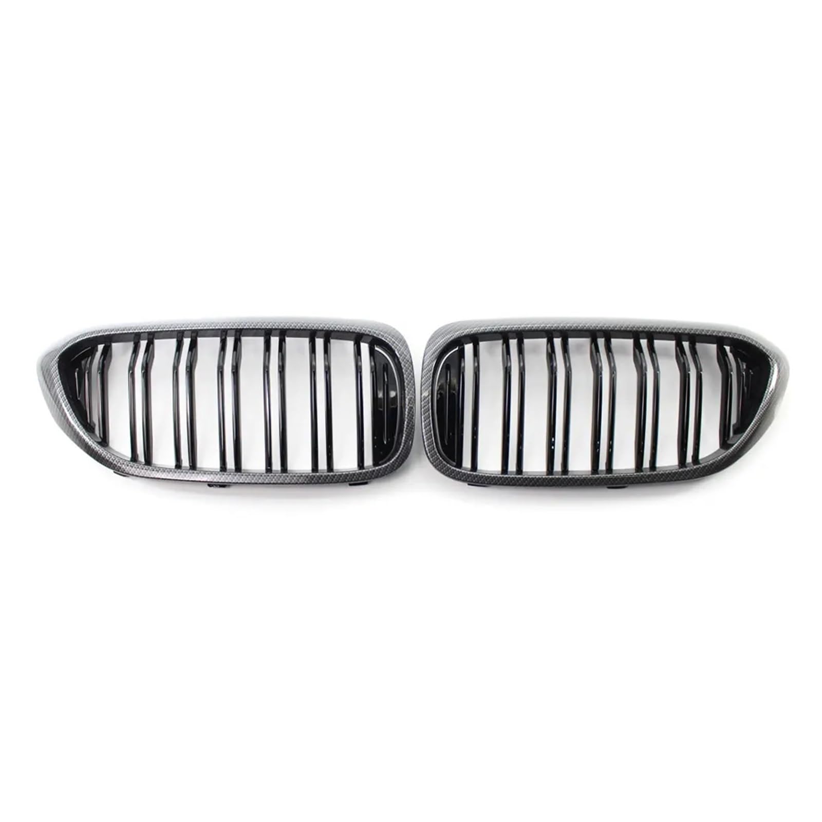 Kühlergrill Grill Für 5 Series Für M5 G30 G31 520i 530i 540i ABS 2016 2017 2018 2019 2-Lamellen Glanz Schwarz Front Nierengrill Frontstoßstangengrill Front Kühlergrille(Kohlefaser) von Lhdktee
