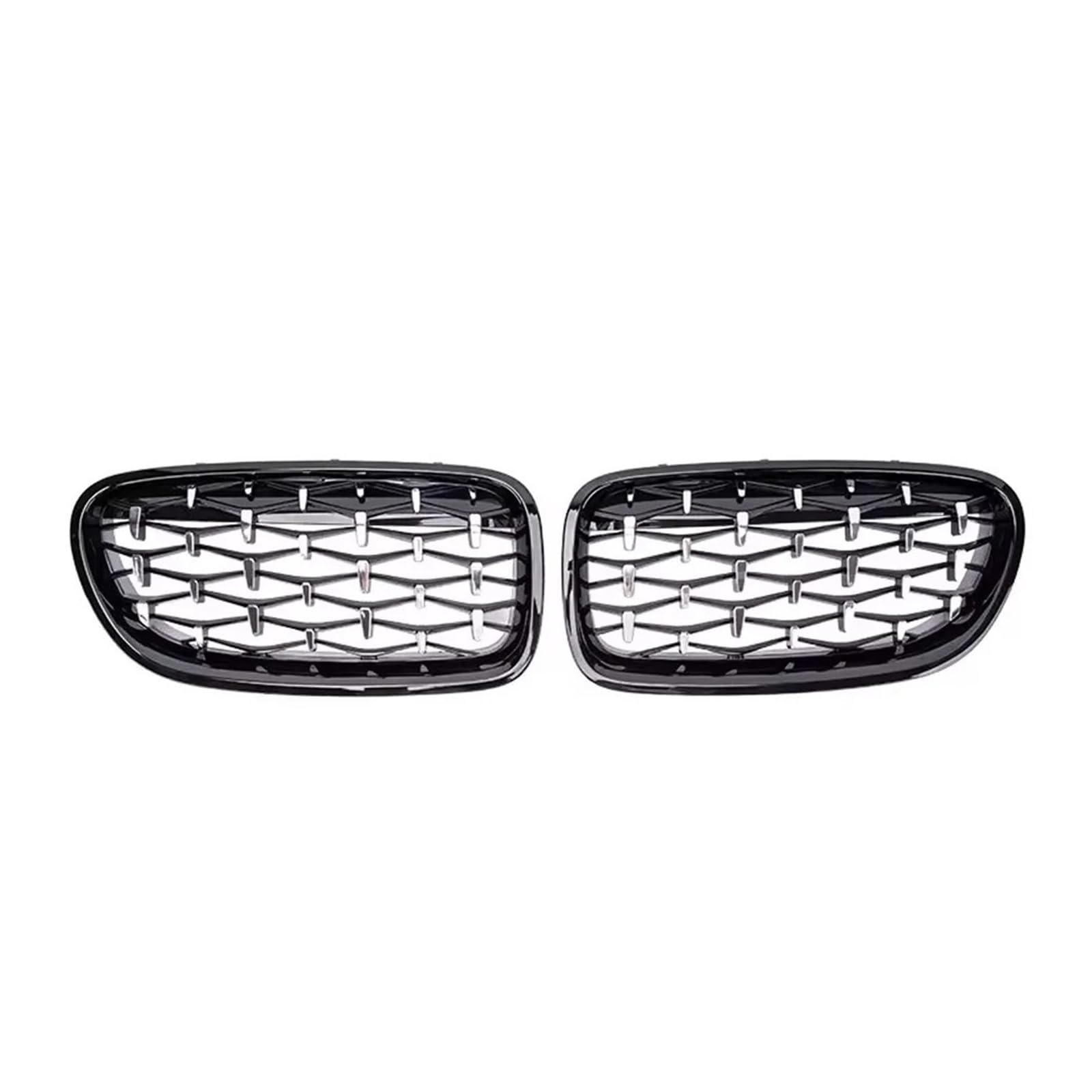 Kühlergrill Grill Für 5er F10 F11 F18 2010-2017 528i 535i Frontstoßstange Doppellamellengrill Oberer Renngitter Im Silbernen Diamanten-Stil Front Kühlergrille(Diamond-Chrome Black) von Lhdktee