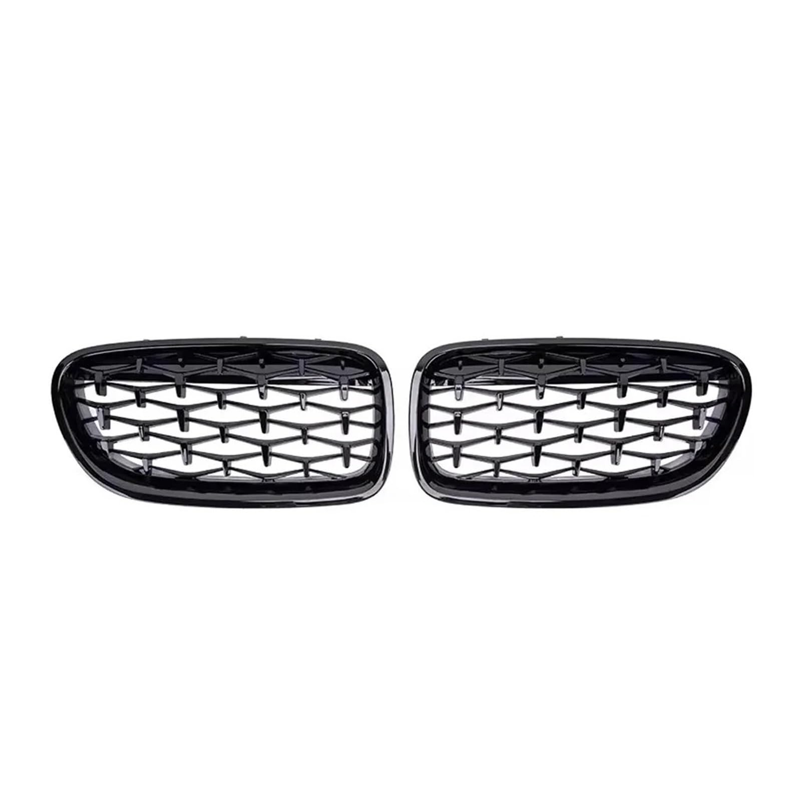 Kühlergrill Grill Für 5er F10 F11 F18 2010-2017 528i 535i Frontstoßstange Doppellamellengrill Oberer Renngitter Im Silbernen Diamanten-Stil Front Kühlergrille(Diamond-Glossy Black) von Lhdktee