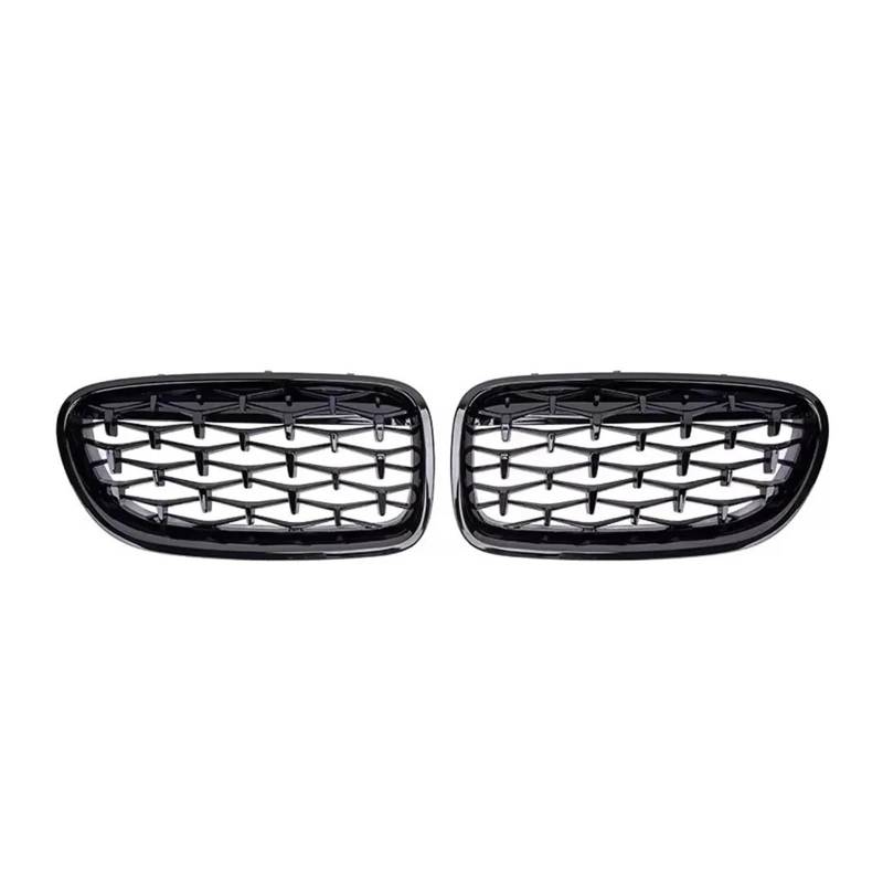 Kühlergrill Grill Für 5er F10 F11 F18 2010-2017 528i 535i Frontstoßstange Doppellamellengrill Oberer Renngitter Im Silbernen Diamanten-Stil Front Kühlergrille(Diamond-Glossy Black) von Lhdktee