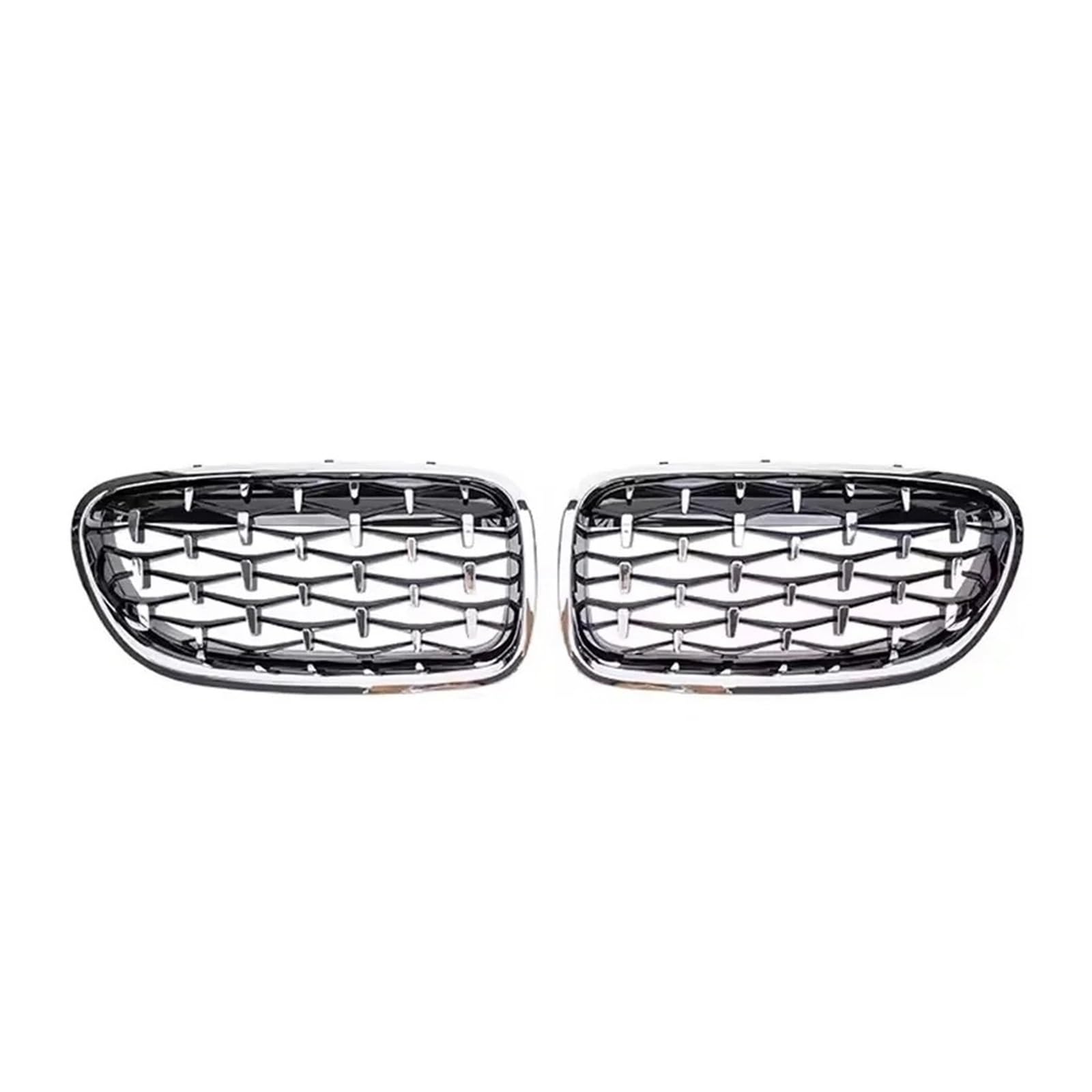 Kühlergrill Grill Für 5er F10 F11 F18 2010-2017 528i 535i Frontstoßstange Doppellamellengrill Oberer Renngitter Im Silbernen Diamanten-Stil Front Kühlergrille(Diamond-Silver) von Lhdktee