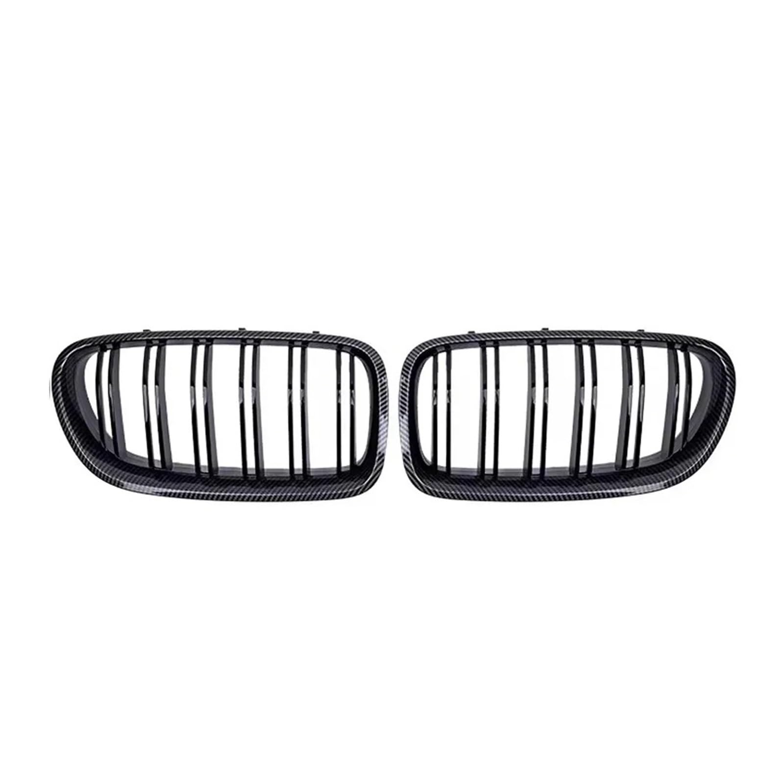 Kühlergrill Grill Für 5er F10 F11 F18 2010-2017 528i 535i Frontstoßstange Doppellamellengrill Oberer Renngitter Im Silbernen Diamanten-Stil Front Kühlergrille(Double-Carbon Look) von Lhdktee