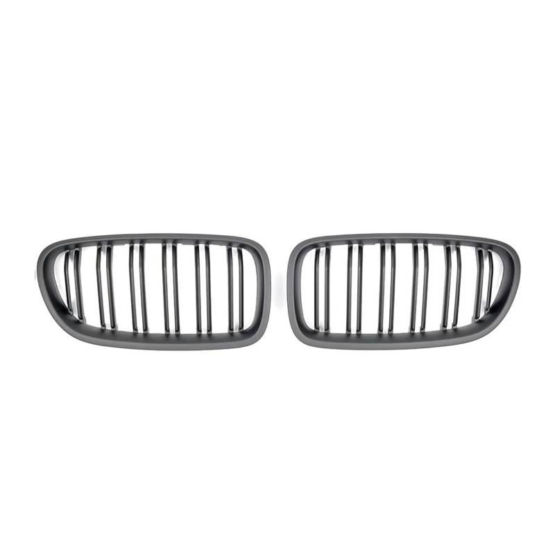 Kühlergrill Grill Für 5er F10 F11 F18 2010-2017 528i 535i Frontstoßstange Doppellamellengrill Oberer Renngitter Im Silbernen Diamanten-Stil Front Kühlergrille(Double-Matte Black) von Lhdktee