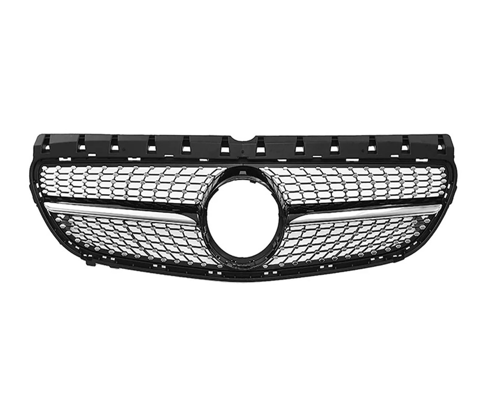Kühlergrill Grill Für Benz B-Klasse W246 B180 B250 2015 2016 2017 2018 2019 Für GTR-Stil Frontstoßstangengitter Chrome Diamonds Style Grille Front Kühlergrille(Diamond-Chrome Black) von Lhdktee