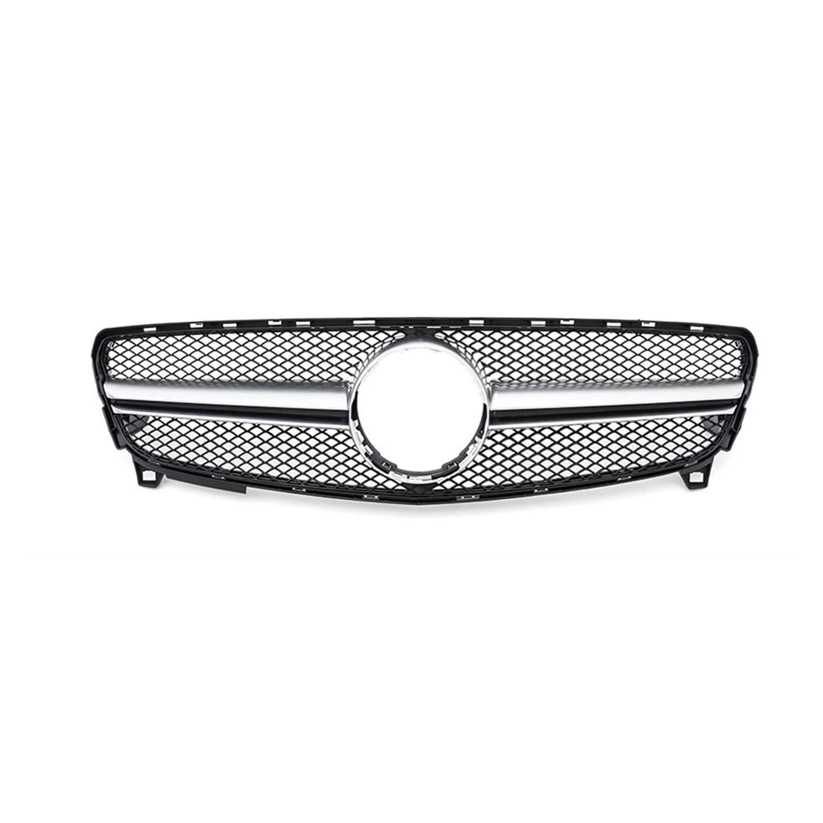Kühlergrill Grill Für Benz Für A-Klasse W176 2016-2018 A180 A200 A250 A45 Für AMG Chrom Black Diamonds Style Kühlergrill Schwarz Für GTR Frontstoßstangengrill Front Kühlergrille(A-Silver) von Lhdktee