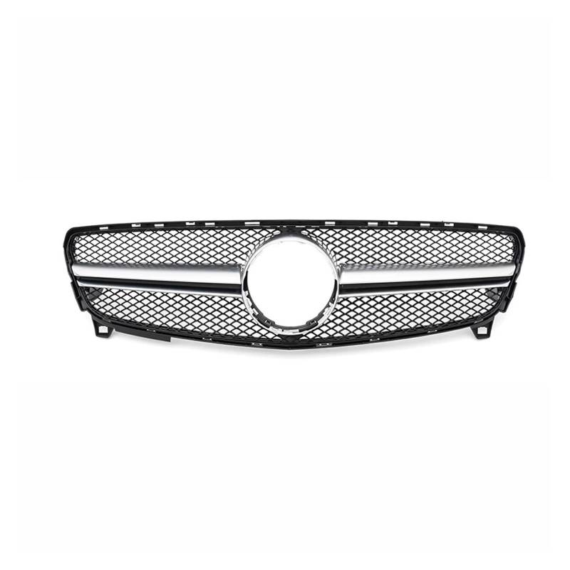 Kühlergrill Grill Für Benz Für A-Klasse W176 2016-2018 A180 A200 A250 A45 Für AMG Chrom Black Diamonds Style Kühlergrill Schwarz Für GTR Frontstoßstangengrill Front Kühlergrille(A-Silver) von Lhdktee