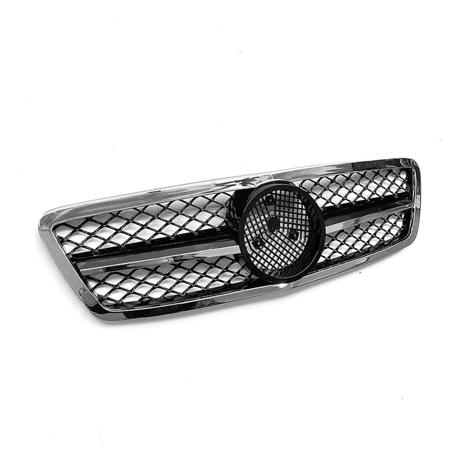 Kühlergrill Grill Für Benz Für C-Klasse W203 C200 C240 ​​C280 C320 2001 02 03 04 05 06 2007 ABS Grills Frontstoßstange Kühlergrill Haube Tuning Racing Grill Front Kühlergrille(Silber) von Lhdktee