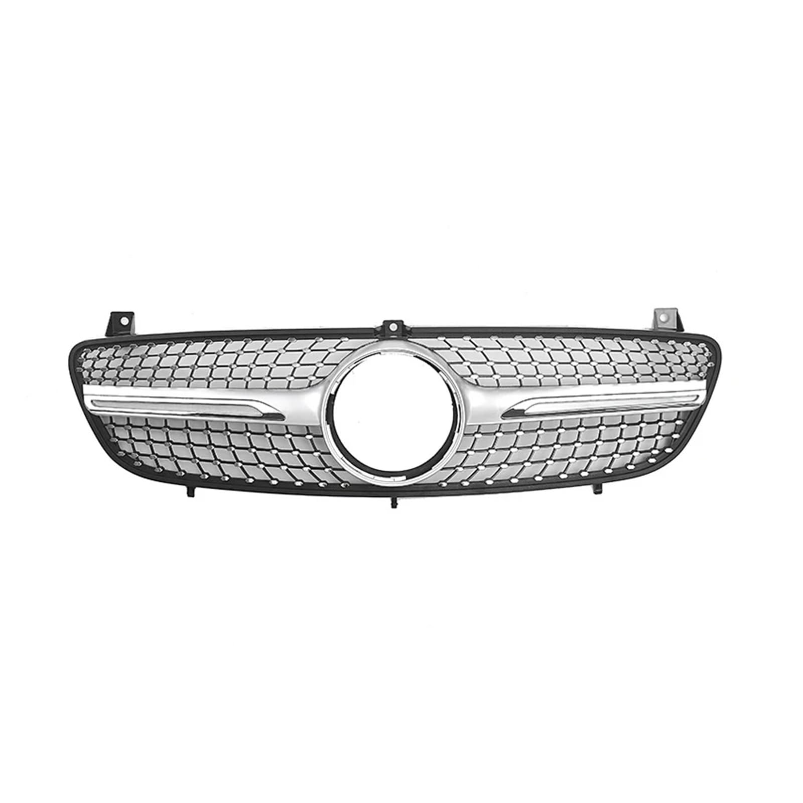 Kühlergrill Grill Für Benz W639 Für Viano/Für Vito 2006 2007 2008 2009 2010 ABS Grills Front Stoßstange Grille Haube Tuning Racing Grill Front Kühlergrille(Silber) von Lhdktee