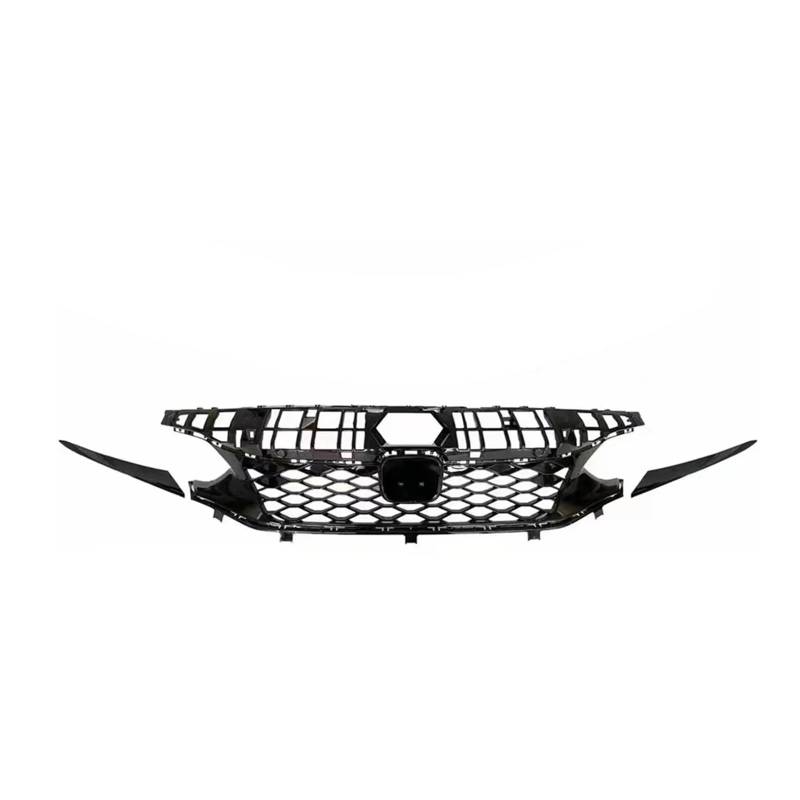 Kühlergrill Grill Für Civic 11th Hatchback Nur 2022 2023 2024 Für Typ R Stil Vorderen Grill Racing Grill Mesh Grid Oberen Stoßstange Haube Abdeckung Trim Front Kühlergrille(Without Sensor Hole) von Lhdktee