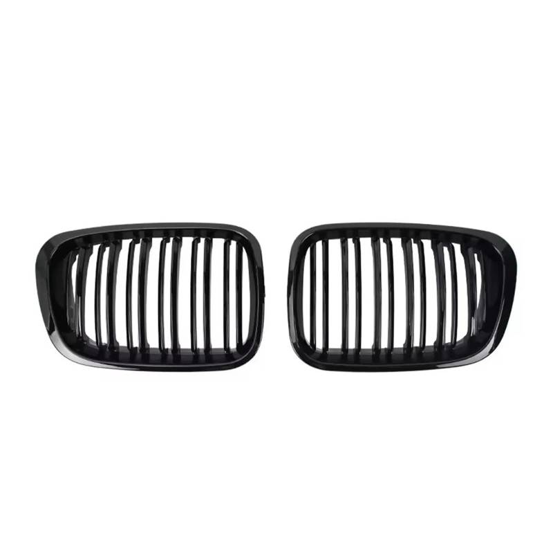 Kühlergrill Grill Für E46 4-Türer 320i 323i 325i 328i 330i 1998 1999 2000 2001 Oberer Renngitter Im Single Line Style Doppellinien-Frontstoßstangengrill Front Kühlergrille(Double-Glossy Black) von Lhdktee
