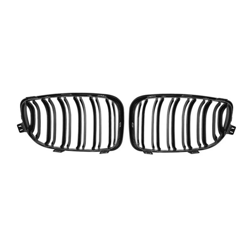 Kühlergrill Grill Für E81 E87 E82 E88 128I 130I 135I 2007 08 09 2010 2011 Auto Frontstoßstange Nierengitter Racing Grills Gitter Glanzschwarz Dual Lamellen Grill Front Kühlergrille von Lhdktee