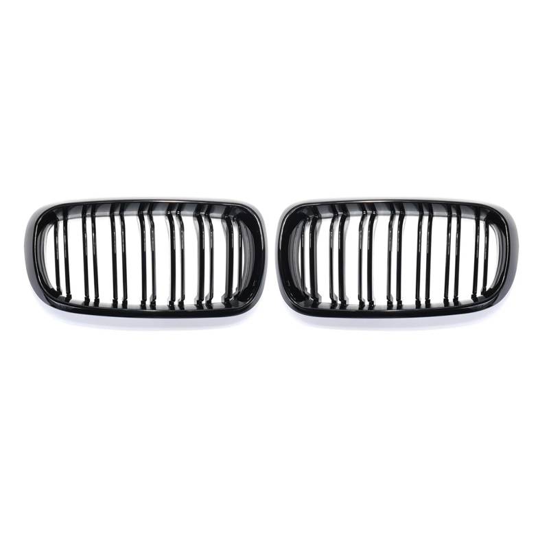 Kühlergrill Grill Für F15 F16 Für X5 Für X6 F85 F86 X5M X6M 2014-2018 Ersatz-Frontniere-Grill Glänzend Schwarz Auto-Kühlergrill 2 Lamellen-Frontniere Front Kühlergrille von Lhdktee