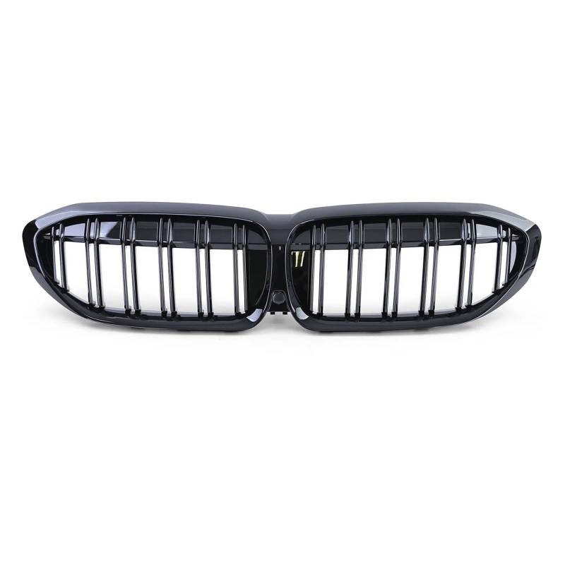 Kühlergrill Grill Für G20 3er G20 G21 G28 2019 2020 2021 2022 Frontstoßstange Haube Nierengrill Renngitter Ersatz Black Diamond Meteor Style Front Kühlergrille(2 Slat-Gloss Black) von Lhdktee
