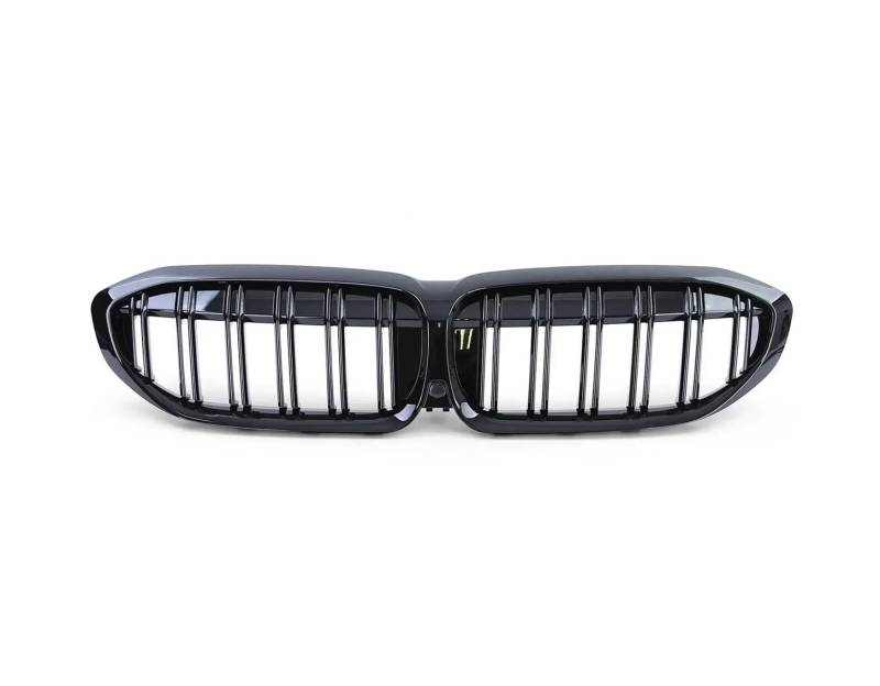 Kühlergrill Grill Für G20 3er G20 G21 G28 2019 2020 2021 2022 Frontstoßstange Haube Nierengrill Renngitter Ersatz Black Diamond Meteor Style Front Kühlergrille(2 Slat-Gloss Black) von Lhdktee