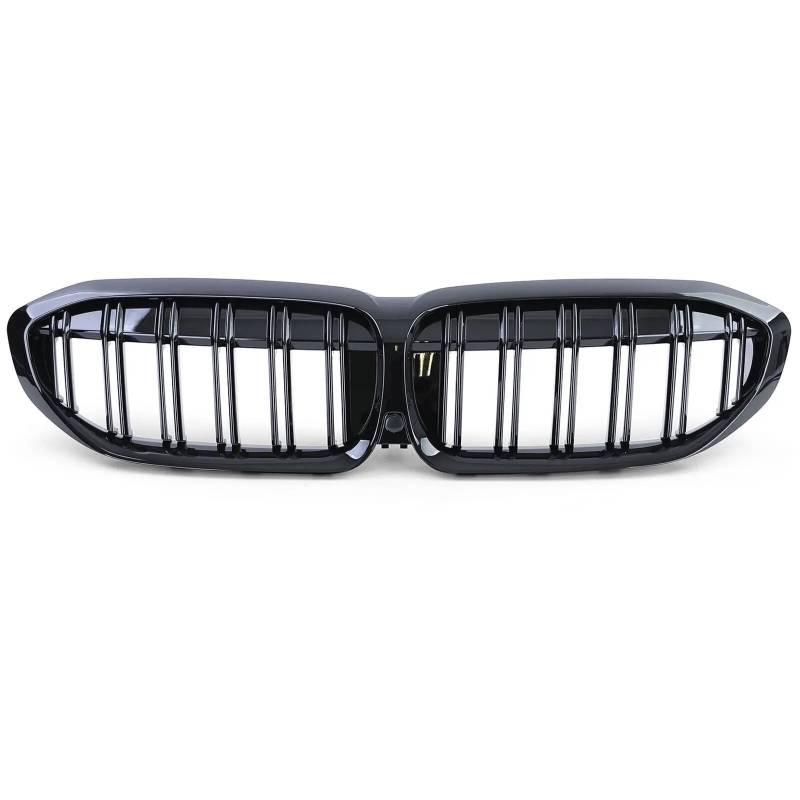 Kühlergrill Grill Für G20 3er G20 G21 G28 2019 2020 2021 2022 Frontstoßstange Haube Nierengrill Renngitter Ersatz Black Diamond Meteor Style Front Kühlergrille(2 Slat-Gloss Black) von Lhdktee