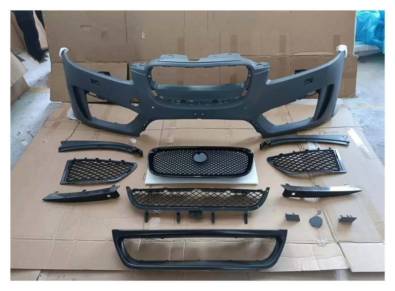 Kühlergrill Grill Für Jaguar Für XF Für XFL Upgrade Für XFR-S Sport 2012 2013 2014 2015 Auto Frontstoßstange Umgeben Body Kit Frontkühlergrill Rahmenabdeckung Front Kühlergrille(Full kit) von Lhdktee