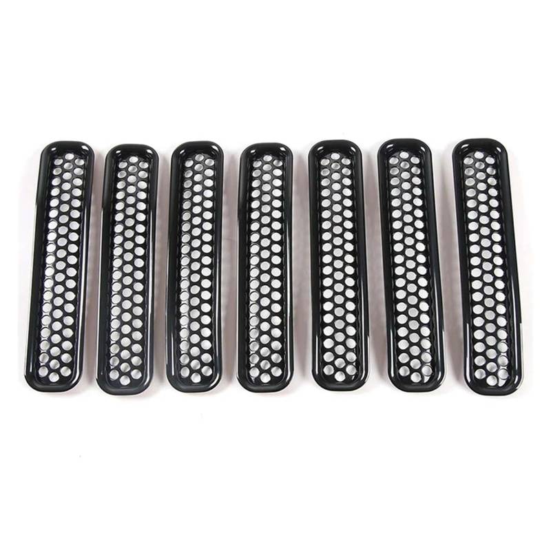 Kühlergrill Grill Für Jeep Für Wrangler TJ Und Unlimited – (7 Stück) 1997 1998 1999 2000 2001 2002 2003 2004 2006 Kühlergrill-Einsatzset Mit Wabengitter Front Kühlergrille von Lhdktee