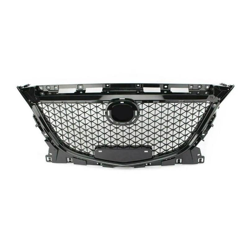 Kühlergrill Grill Für Mazda 3 Für Mazda3 Für Axela 2014 2015 2016 Kühlergrill Schwarz Honeycomb Stil Auto Oberen Stoßfänger Intake Haube Mesh Grid Körper Kit Front Kühlergrille von Lhdktee