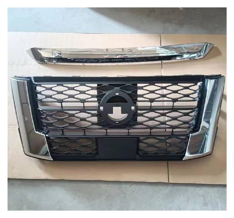 Kühlergrill Grill Für Navara Für Frontier Np300 2021 2022 2023 Außen Auto Front Stoßstange Gitter Pickup Auto Zubehör Auto Teile Stoßstangen Front Kühlergrille(CHORMED) von Lhdktee