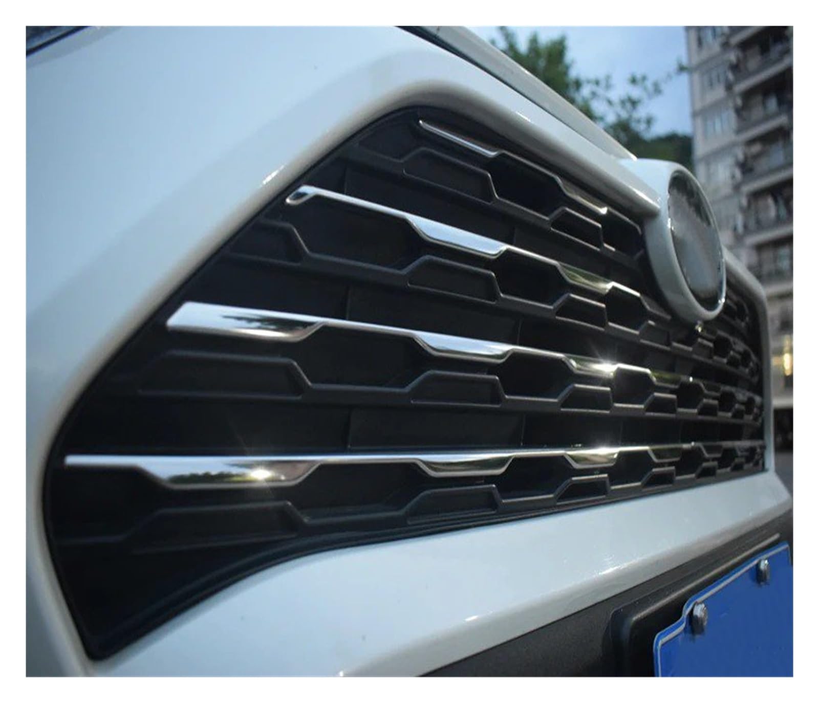 Kühlergrill Grill Für Toyota Für RAV4 2019 2020 2021 2023 Kühlergrill Abdeckung Zierleiste Chrom Schutz Aufkleber Front Kühlergrille(Silber) von Lhdktee