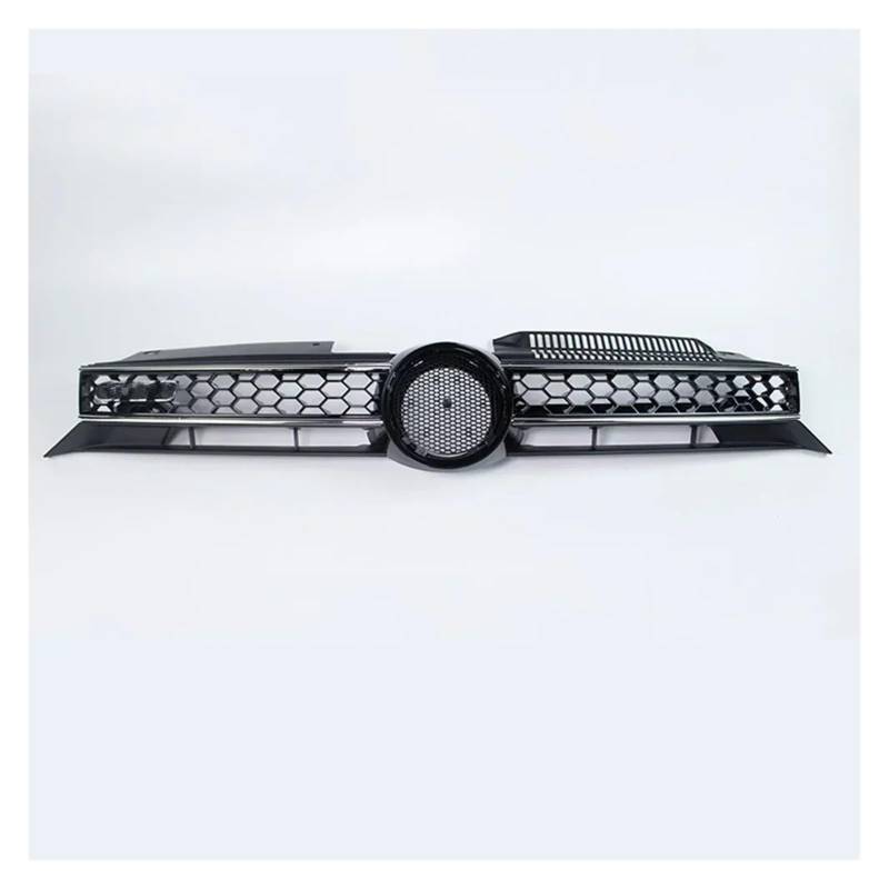 Kühlergrill Grill Für VW Für Golf 6 MK6 2009 2010 2011 2012 2013 Honeycomb Mesh Auto Vorderen Stoßfänger Kühlergrill Für GTI Stil Zentrum Racing Grill Front Kühlergrille(Silver Line) von Lhdktee