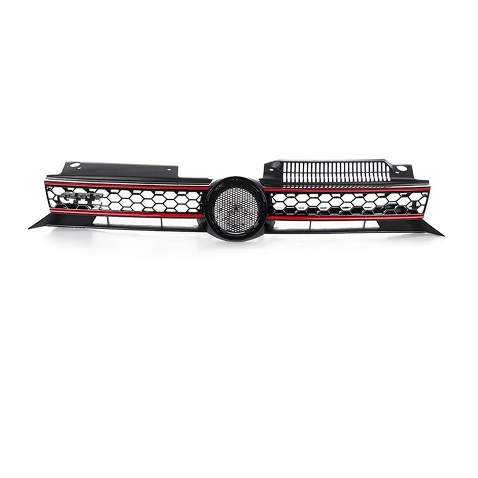Kühlergrill Grill Für VW Für Golf 6 MK6 Für GTI Style 2009 2010 2011 2012 2013 Honeycomb Mesh Auto Vorderen Stoßfänger Kühlergrill Center Racing Grill Front Kühlergrille(Red Line) von Lhdktee