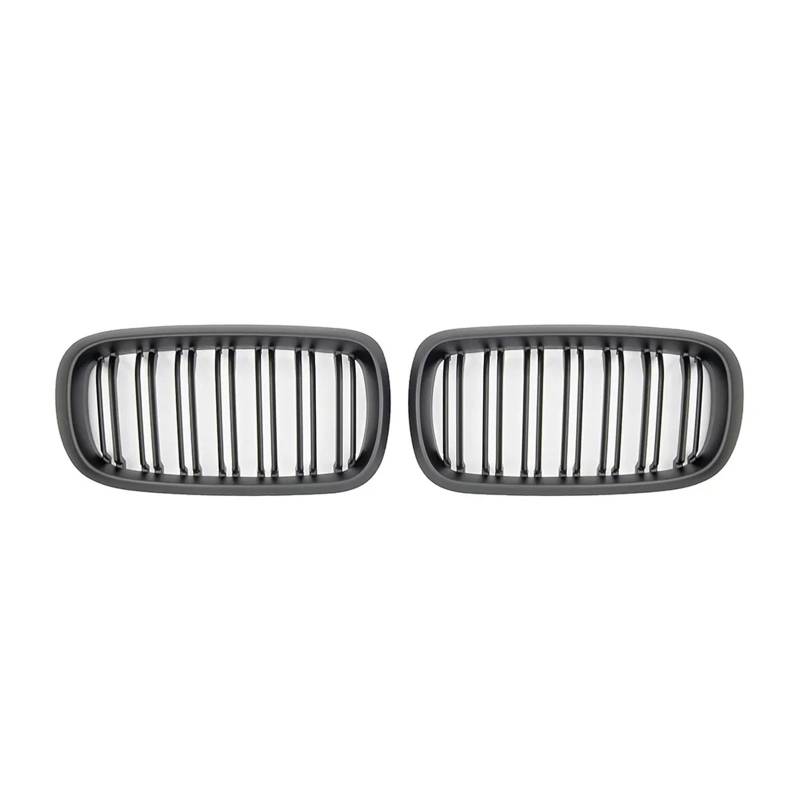 Kühlergrill Grill Paar Für F15 F16 Für X5 Für X6 2014 2015 2016 2017 Racing Grills Auto Doppel Lamellen Vorne Niere Racing Grille Ersatz Front Kühlergrille(Matt-schwarz) von Lhdktee